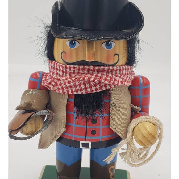 Nutcracker Cowboy Rancher Western Cowboy Hat Lasso Rope Trimmery Size 7" Tall - Picture 2 of 12